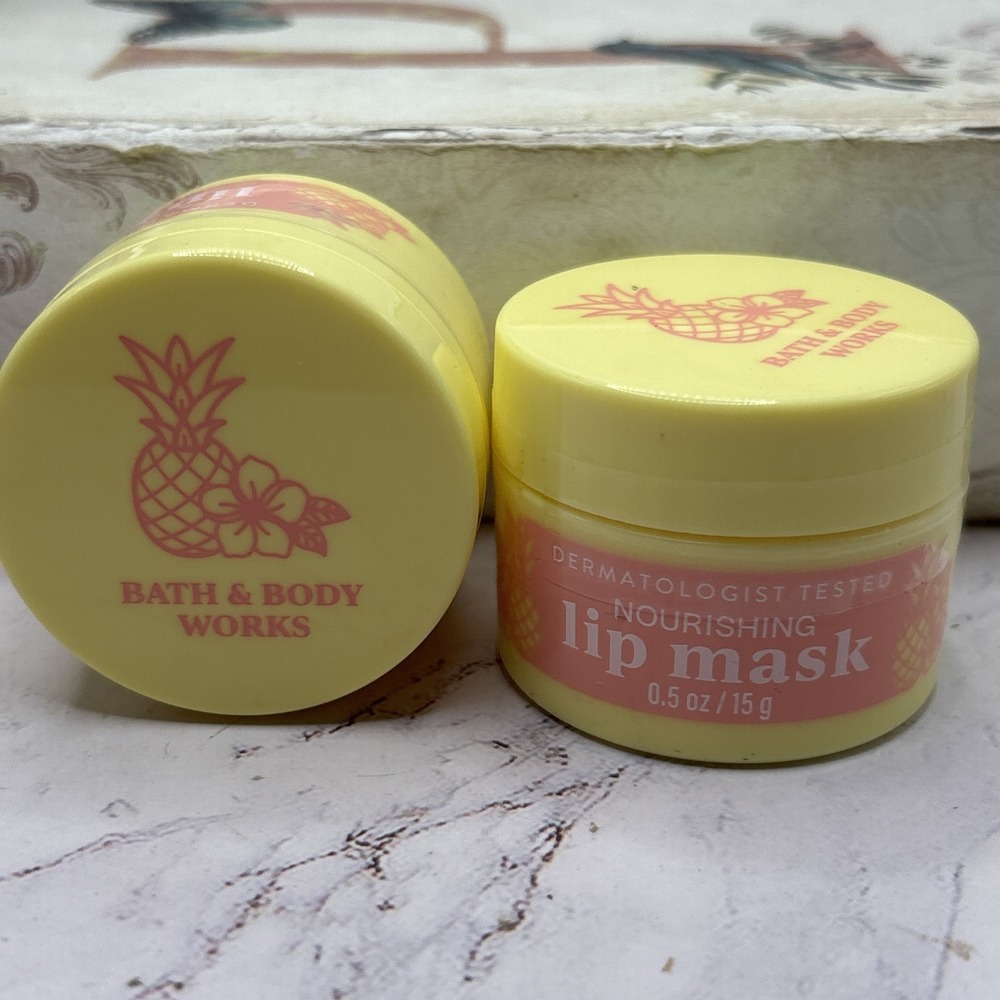 Bath & Body Works Pink Pineapple Sunrise Lip Mask 2 Pack 0.5 oz New Sealed